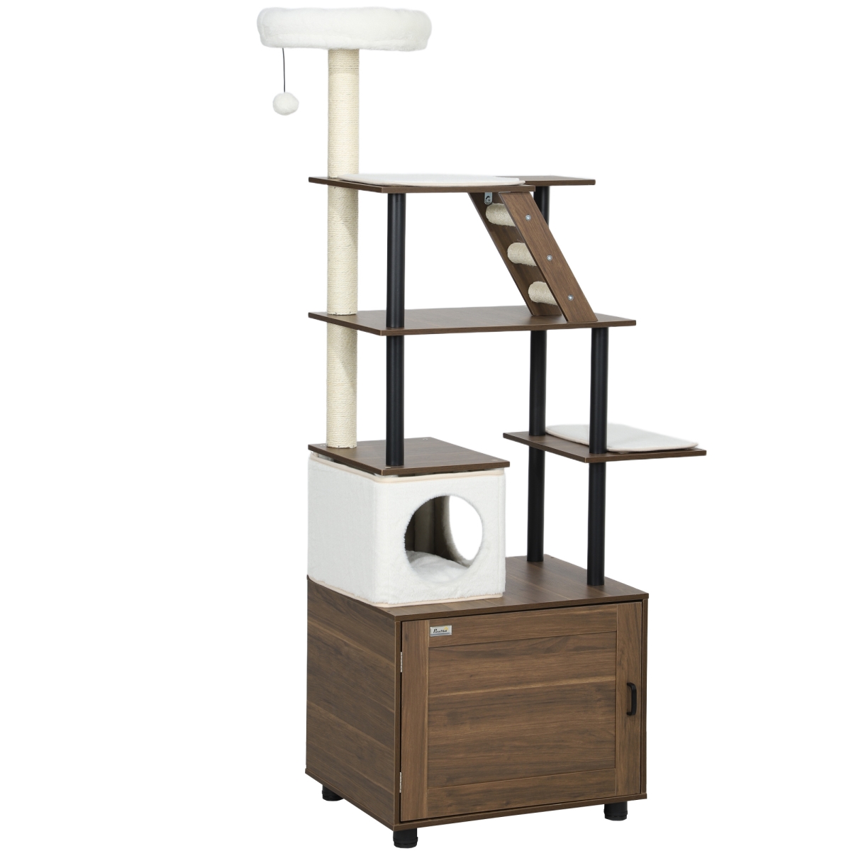 Picture of 212 Main D31-109V00BN 68.5 in. PawHut 68.5 in. Cat Tree & Litter Box Enclosure&#44; Brown