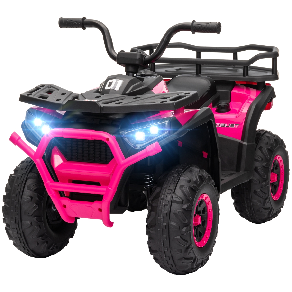 Picture of 212 Main 370-377V80PK Qaba 12V Kids 4 Spring Suspension Wheels ATV&#44; Pink