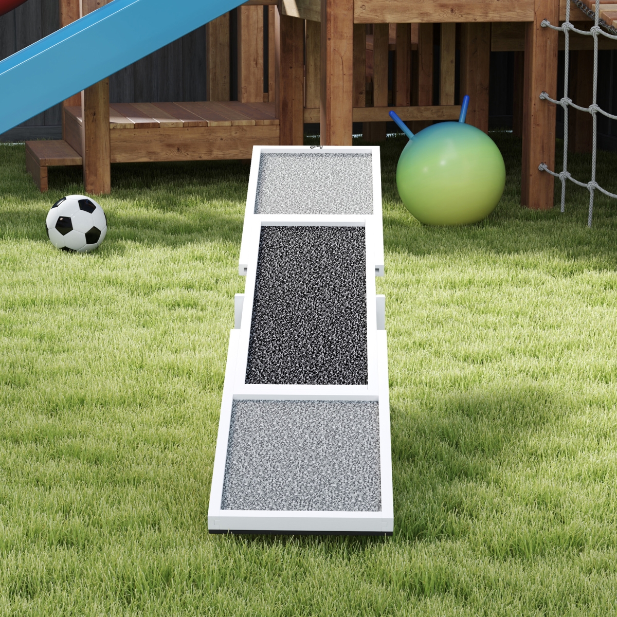 Picture of 212 Main D03-001V01WT 13.8 in. PawHut Wooden Dog Agility Seesaw for Training & Exercise&#44; White