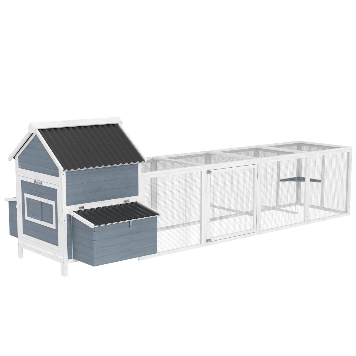 Picture of 212 Main D51-463V00LG 49.6 in. PawHut Extra Large Wooden Poultry Coop for 10-15 Chickens&#44; Light Gray