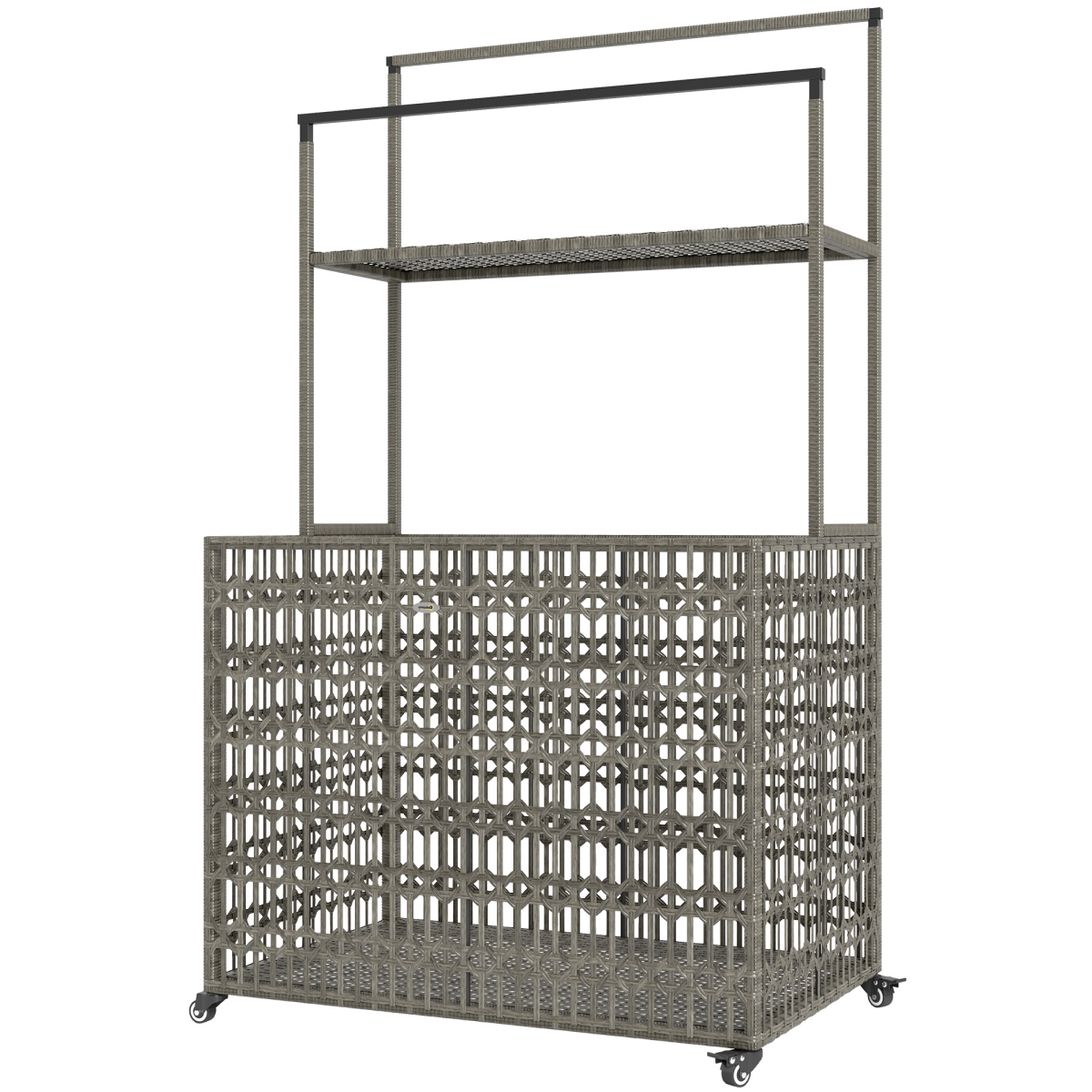 Picture of 212 Main 867-257V00GG 59.4 in. Outsunny Wicker Pool Float Storage Organizer&#44; Mixed-Gray