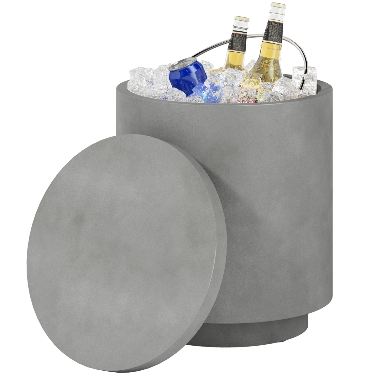 Picture of 212 Main 83B-268V00LG 17.1 in. Outsunny 3 in 1 Outdoor Side Table&#44; Light&#44; Gray