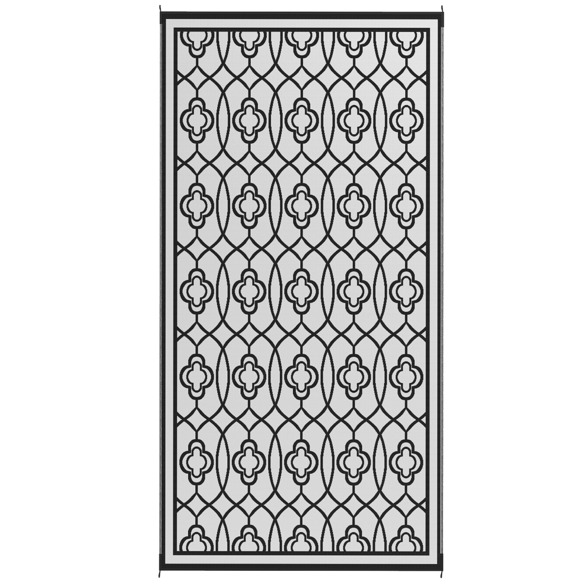 Picture of 212 Main 84J-068V00BK 9 x 18 ft. Outsunny Reversible Outdoor Lantern Area Rug&#44; Black & White