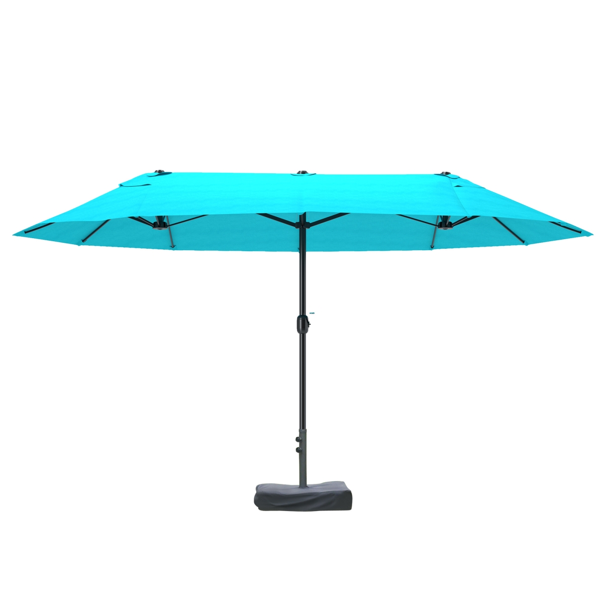 84D-031V03LB 15 ft. Outsunny Steel Rectangular Outdoor Double Sided Market Umbrella, Blue