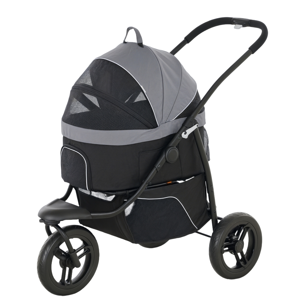 Picture of 212 Main D00-207V00GY 40.2 in. PawHut 3 in 1 Pet Jogging Stroller for Small Dogs & Cats&#44; Gray & Black