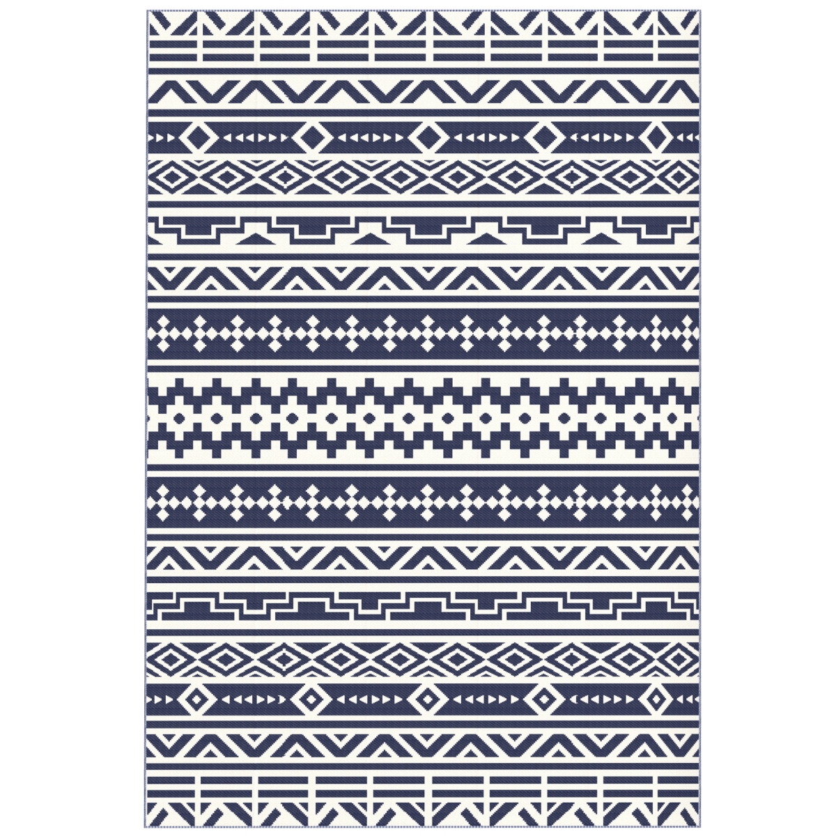 Picture of 212 Main 84J-061V00BU 6 x 9 ft. Outsunny Reversible Outdoor Geometric Wall Area Rug&#44; Blue & White