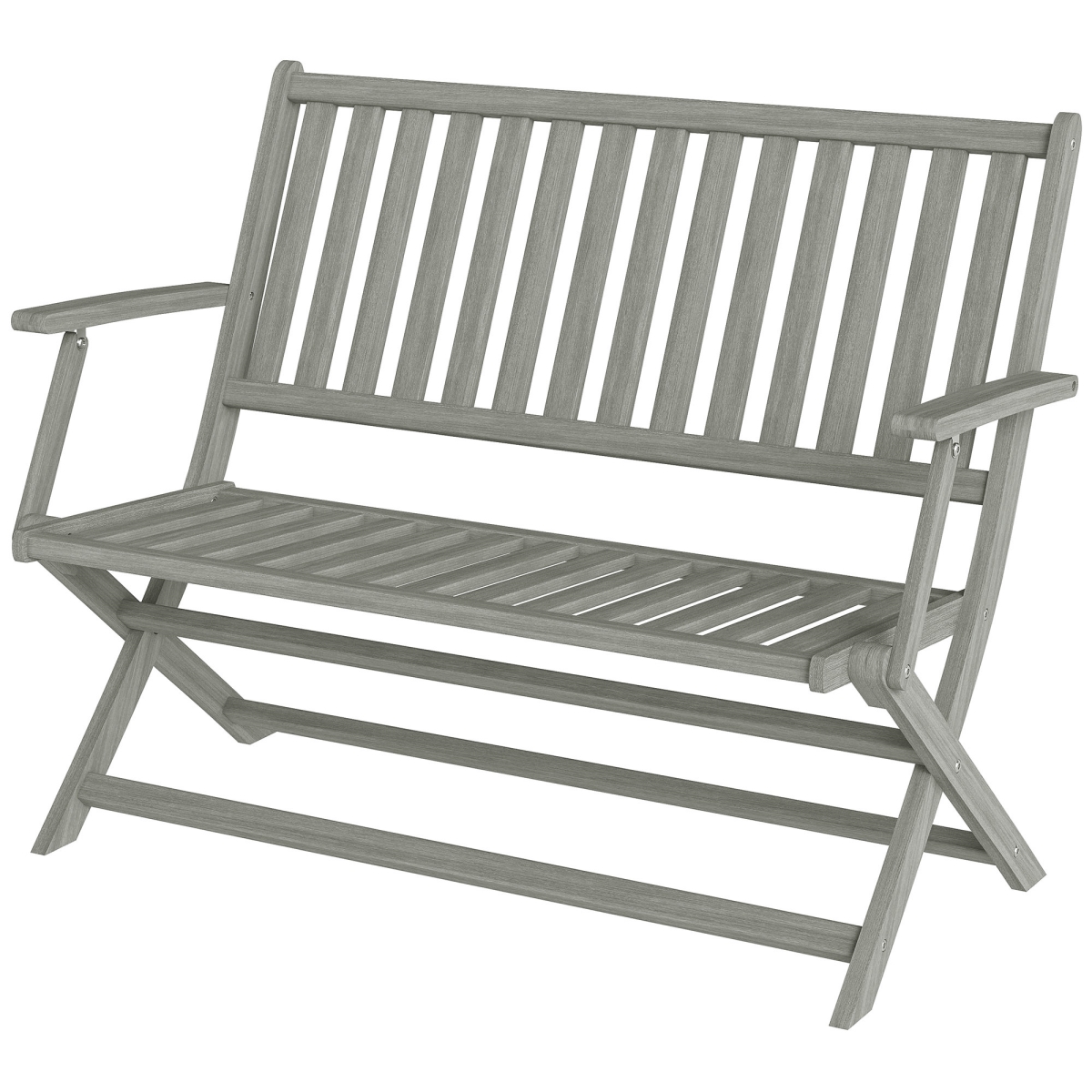 Picture of 212 Main 84G-480V00GY 35.4 in. Outsunny 2-Person Foldable Wood Outdoor Backrest Bench&#44; Gray