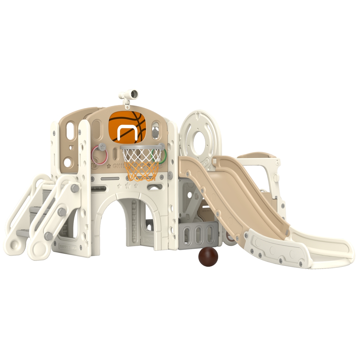 Picture of 212 Main 331-045V01CW 63 in. Qaba 9 in 1 Toddler Slide for Kids Ages 1 - 6&#44; Cream White