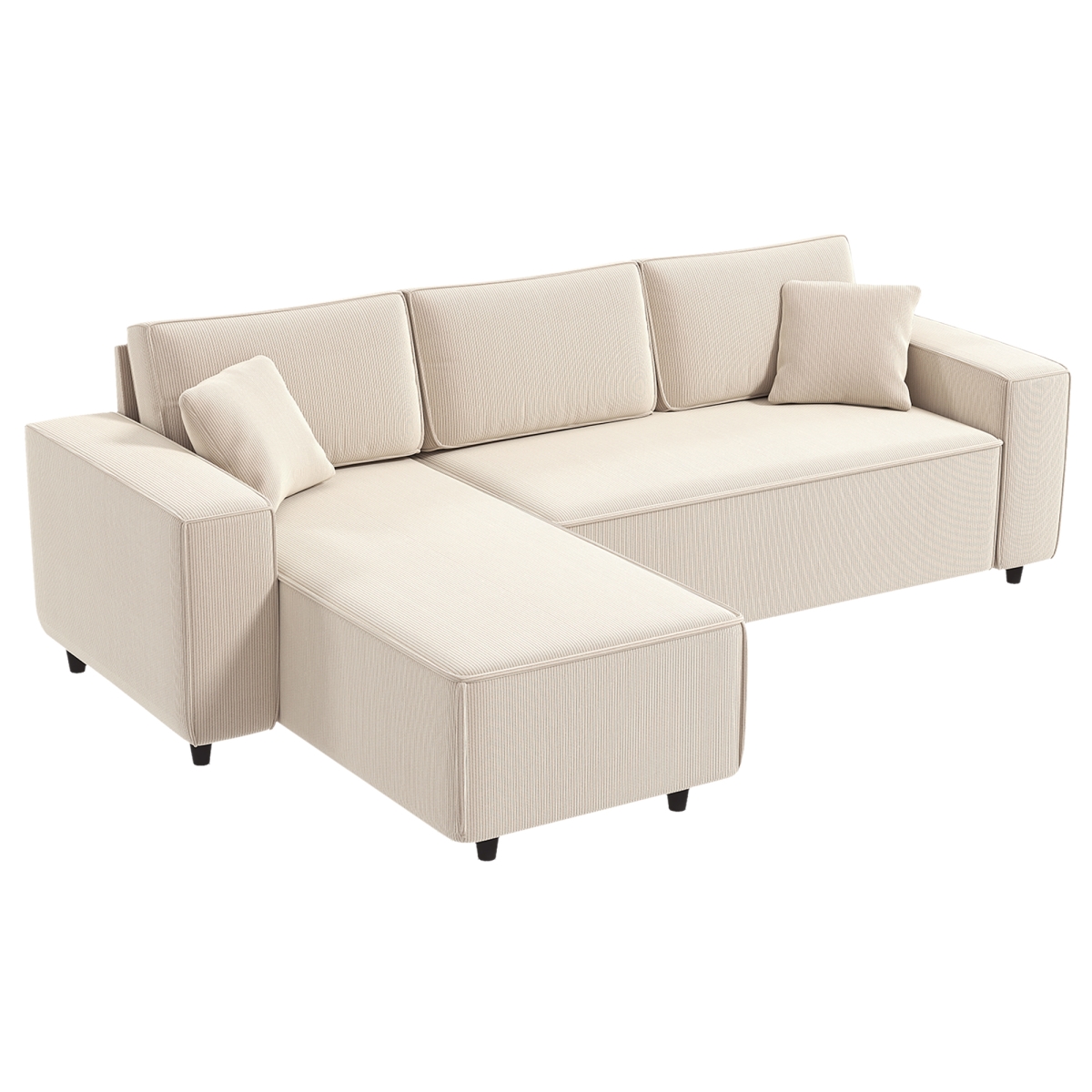 Picture of 212 Main 83B-352V00CW 32.7 in. Homcom Reversible Chaise Lounge L-Shaped Corner Sofa&#44; Cream White
