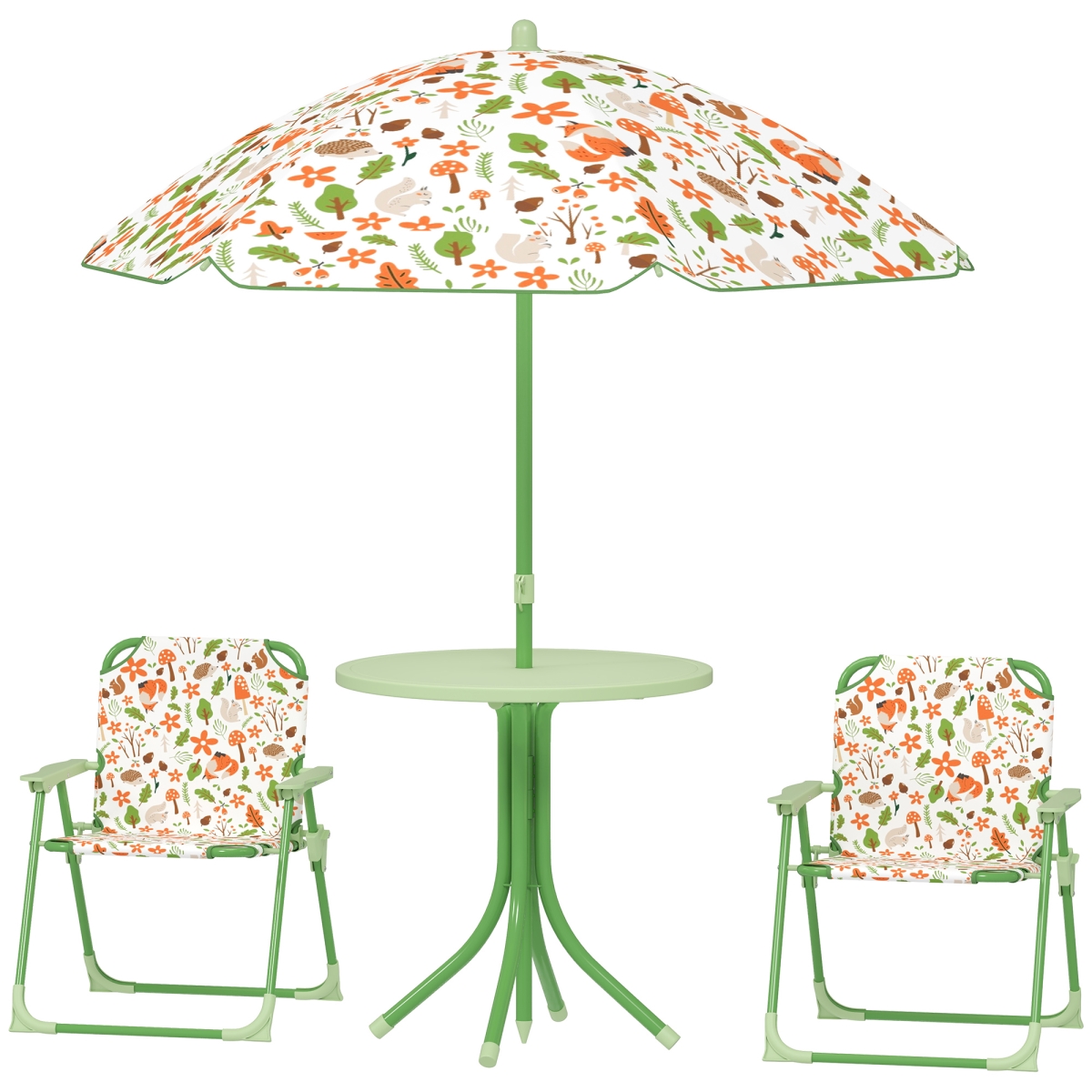 Picture of 212 Main 3E3-006V00GN 19.7 in. Qaba Kids Picnic Removable Umbrella&#44; Table & Chair Set&#44; Green