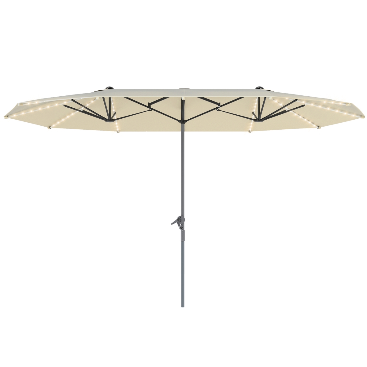 Double-Sided Outdoor Umbrella - Cream White - 15 ft. - UV Protection