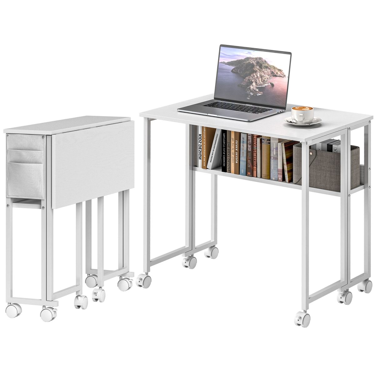 Picture of 212 Main 836-608V81WT 29.5 in. Homcom Folding Computer Desk&#44; White
