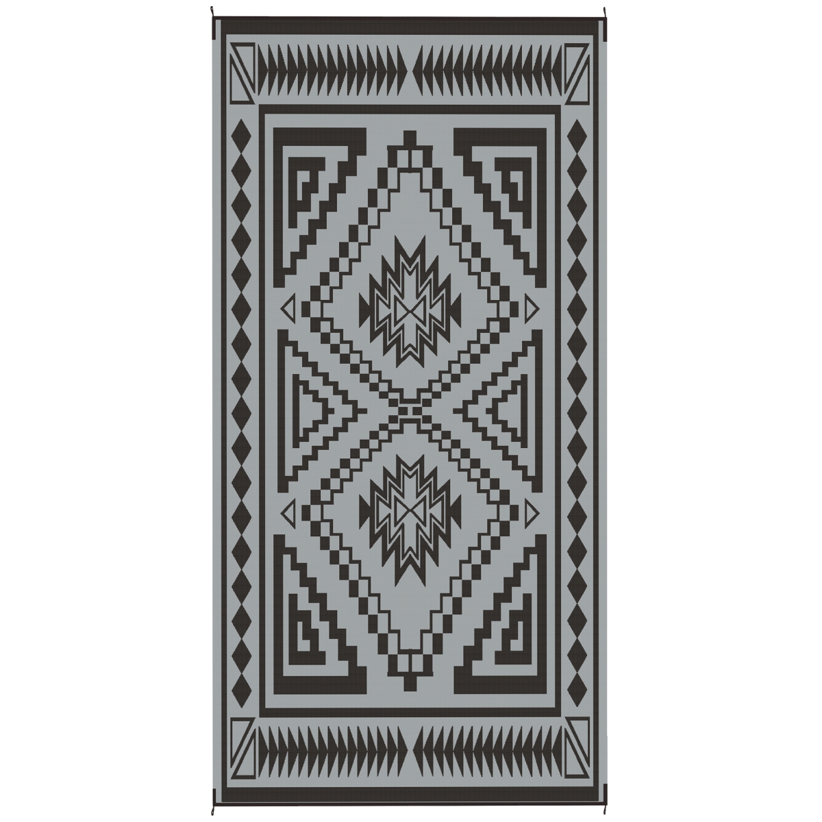 Picture of 212 Main 84J-063V00GY 9 x 18 ft. Outsunny Reversible Outdoor Square Patchwork Area Rug&#44; Black & Gray