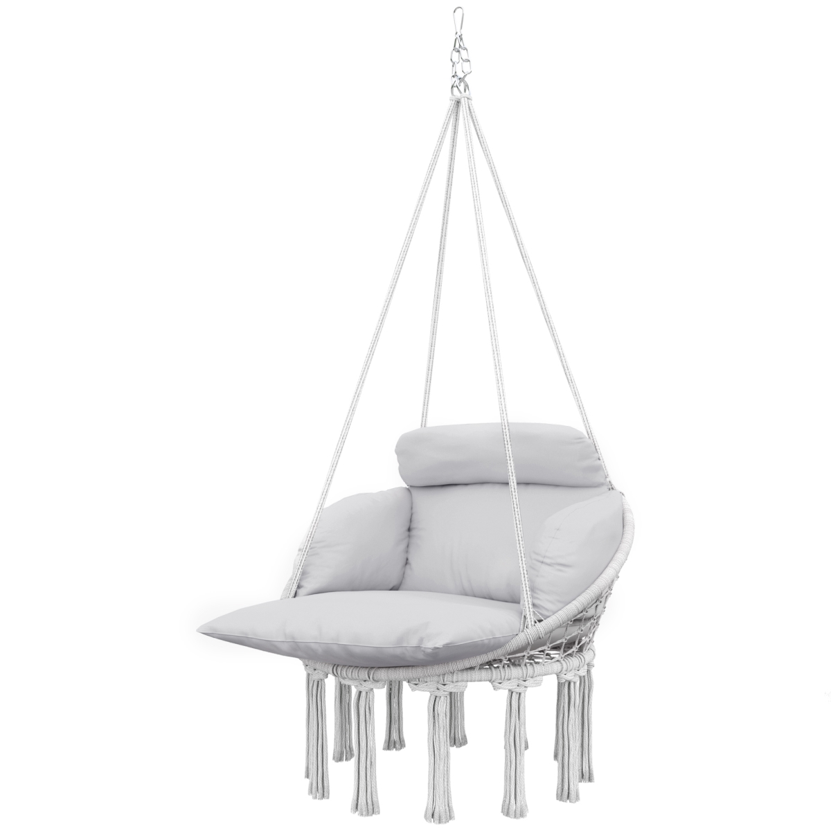 Hammock Swing Chair - Gray - 15.7 in. - Plush Cushion Comfort