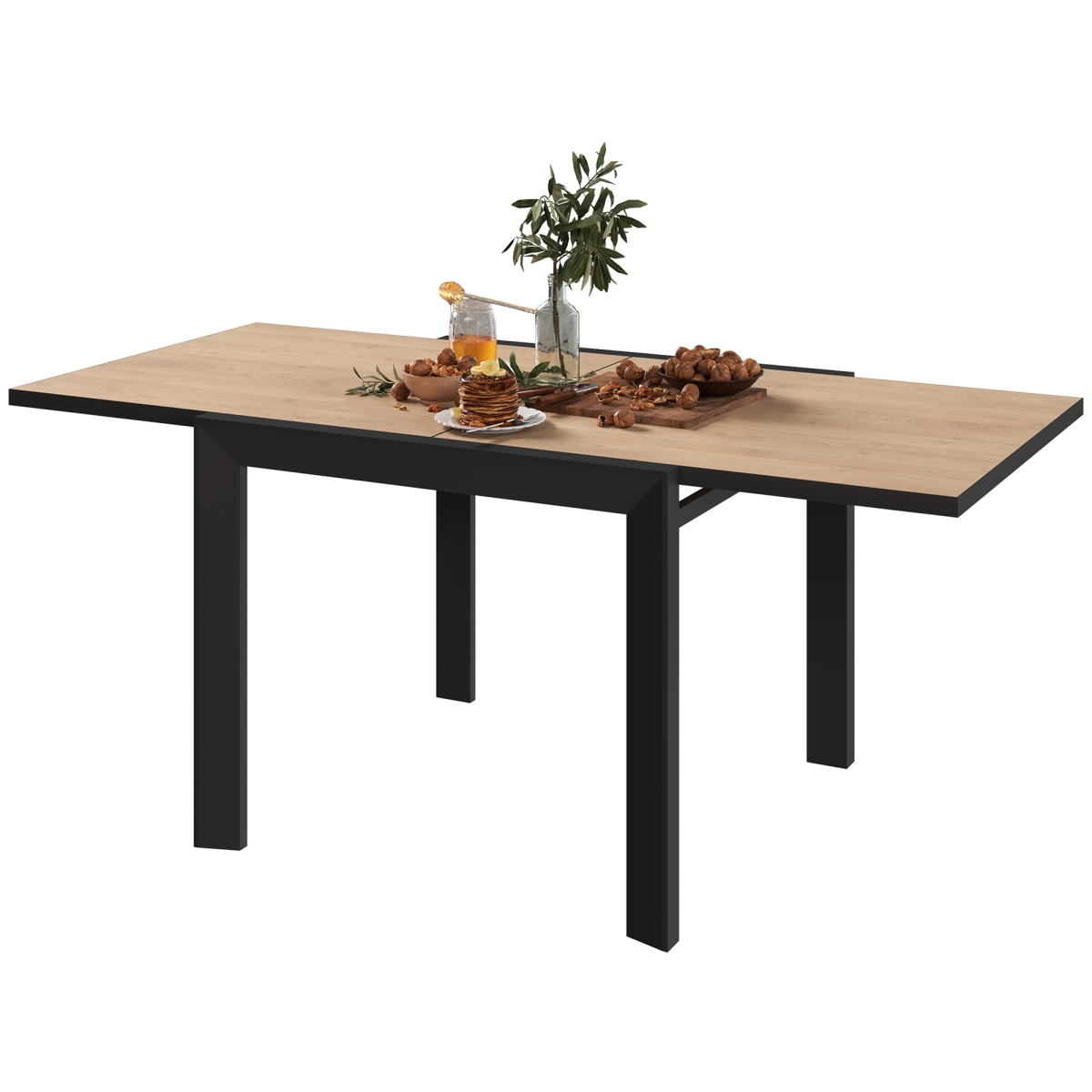 Picture of 212 Main 84G-813V00ND 35.5-71 in. Outsunny Expandable Outdoor Dining Table for 4-6 Person - Aluminum Patio Table with Slatted Wood Grain Top&#44; Natural