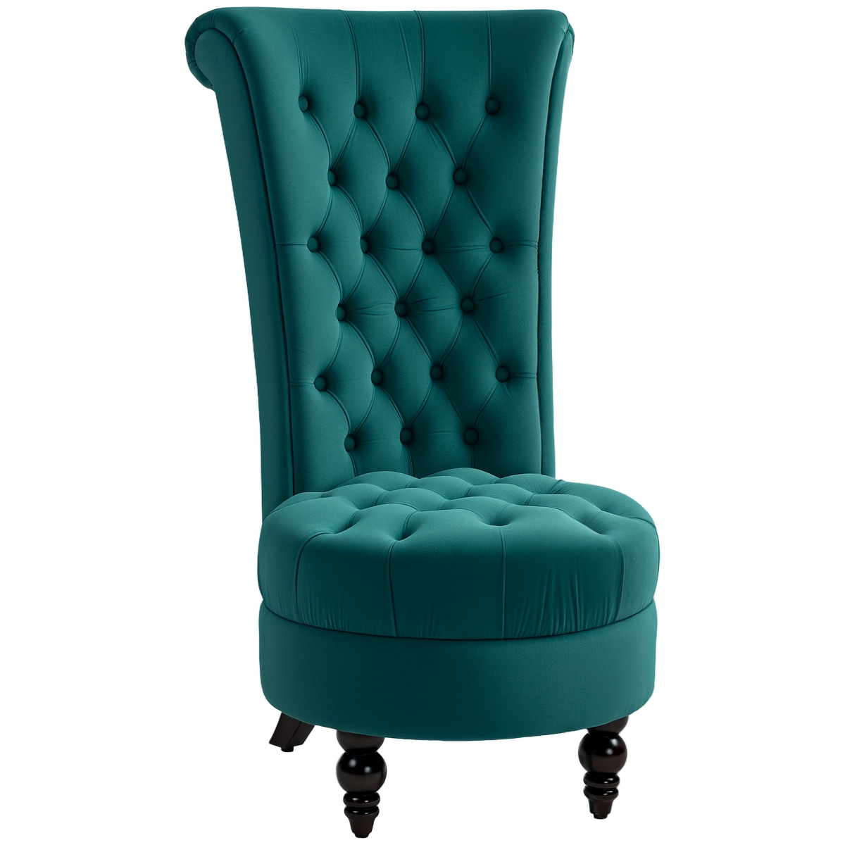 Picture of 212 Main 831-105V82GN HOMCOM Retro High Back Armless Accent Chair - Fabric Upholstered Tufted Chair for Living Room - Dining Room & Bedroom&#44; Green