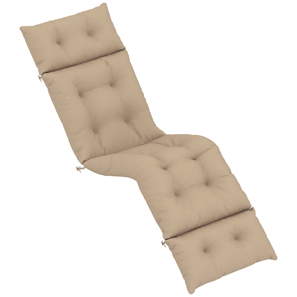 Picture of 212 Main 84G-684V00BG 74.8 x 22 x 4 in. Outsunny Outdoor Chaise Lounge Cushion - Tufted Thick Patio Lounge Chair Cushion with Ties&#44; Beige