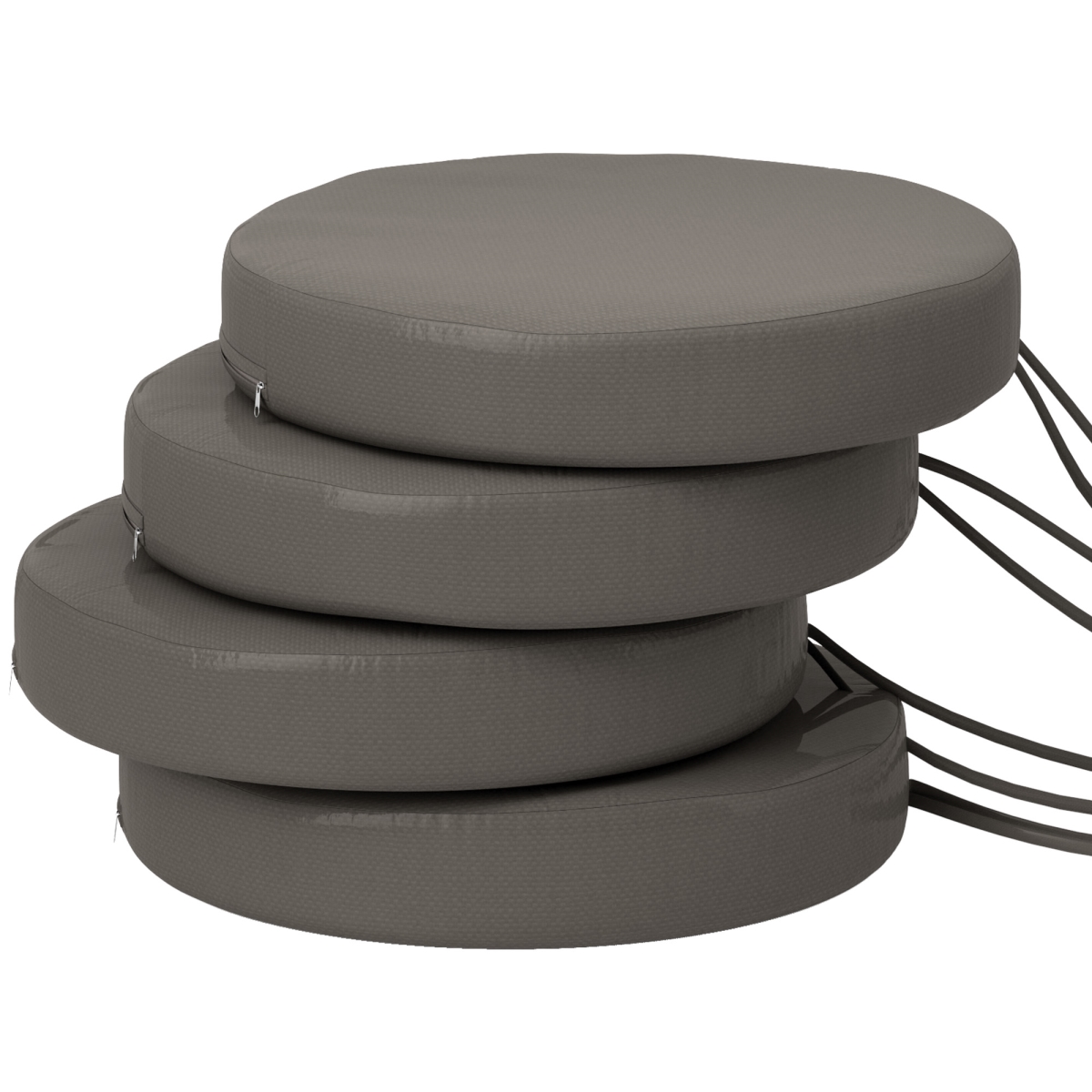 Picture of 212 Main 84G-609V00CG 15 x 15 x 3 in. Outsunny Patio Chair Round Seat Cushions for Dining Bistro Chairs Machine Washable&#44; Dark Gray - Set of 4