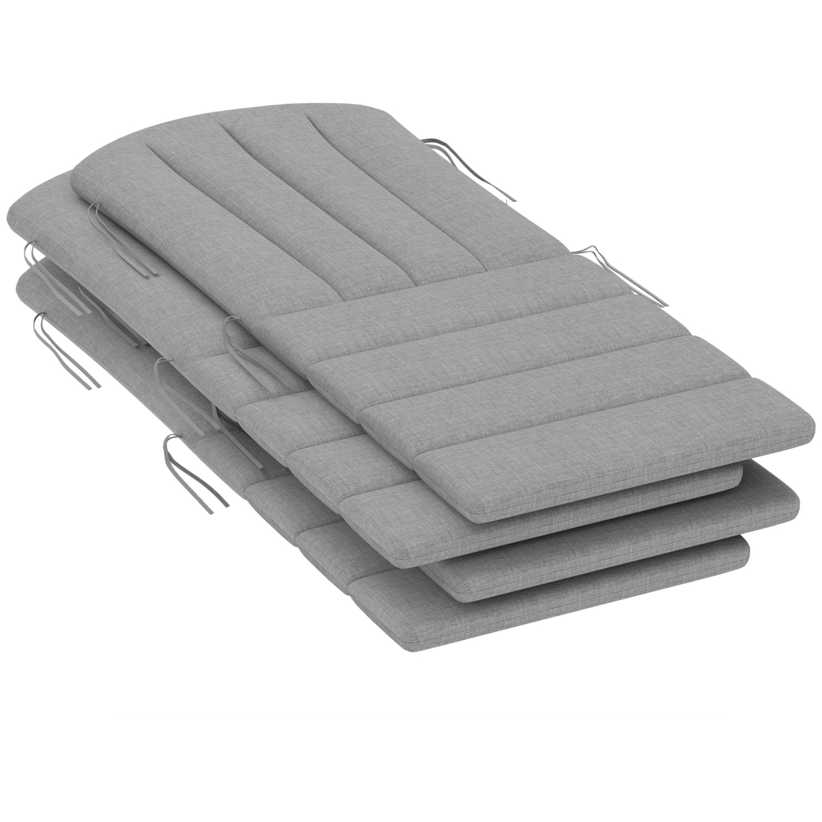 Picture of 212 Main 84G-669V01GY Outsunny Outdoor Chair Cushions - High Back Adirondack Chair Cushion with Ties - High-Density Foam&#44; Gray - Set of 4