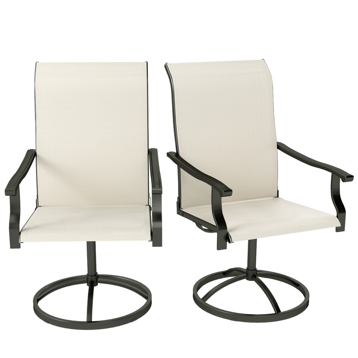 Picture of 212 Main 84G-834V00BG Outsunny Patio Swivel Chairs - High Back Patio Dining Chairs with All-Weather Mesh for Backyard&#44; Lawn & Garden&#44; Beige - Set of 2