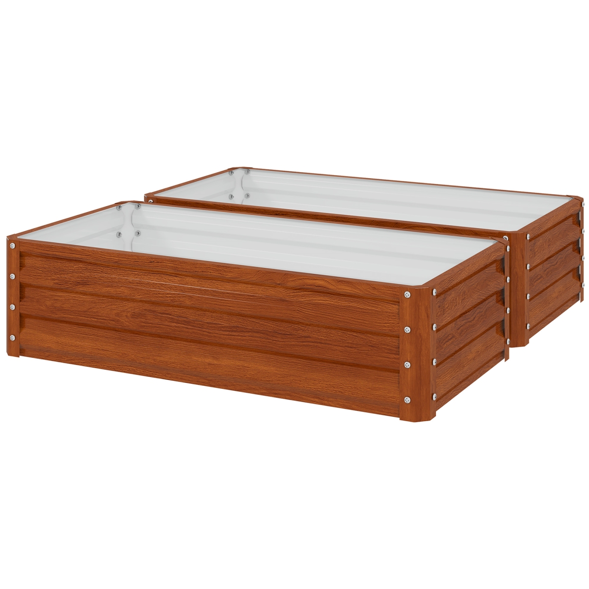 Galvanized Raised Garden Bed - Brown - 4 x 2 x 1 ft. - Durable Metal Planter