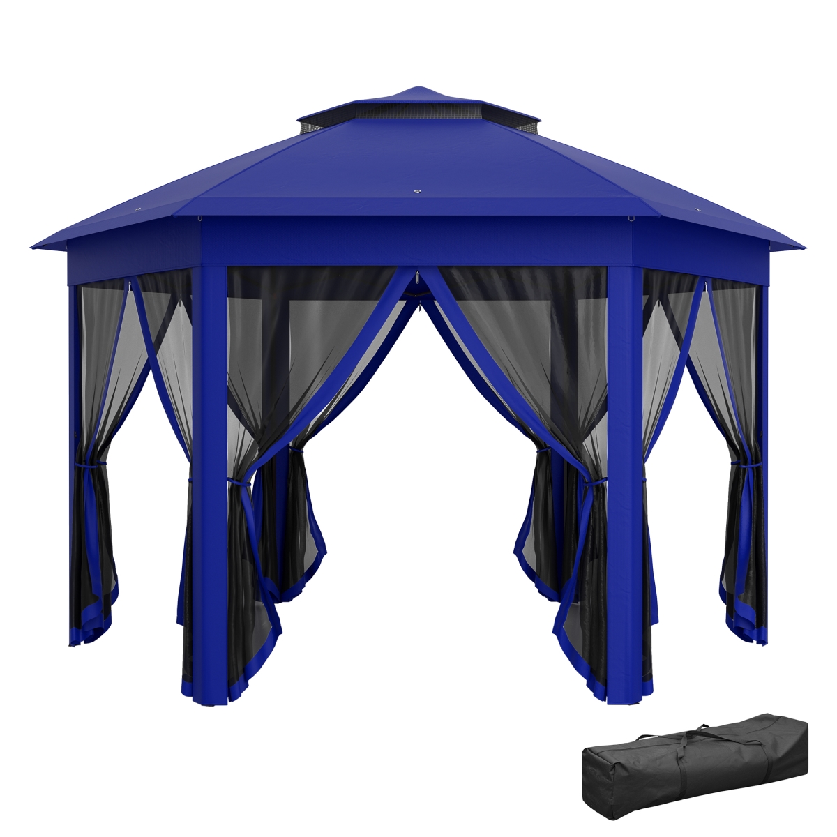 Picture of 212 Main 84C-120V00DB 13 x 13 ft. Outsunny Pop Up Tent Canopy Tent with 6 Zippered Mesh Netting for Patio Backyard Garden Wedding Party&#44; Blue
