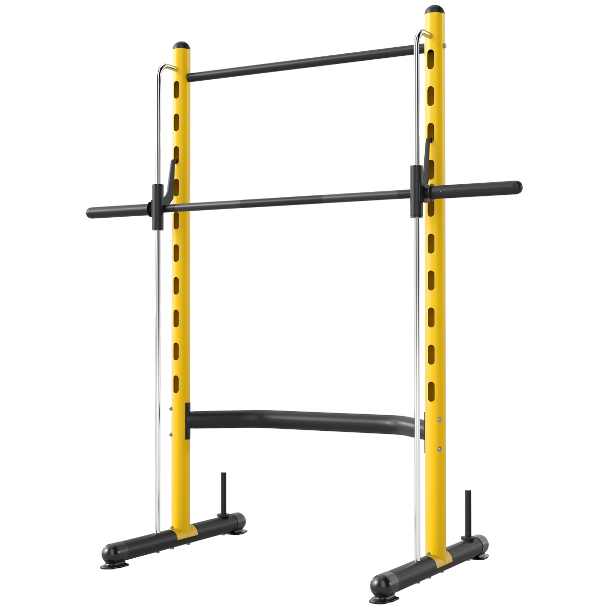 Picture of 212 Main A91-218V00YL Soozier Squat Rack with Pull Up Bar & Barbell Bar Adjustable Bench Press Multi-Function Weight Lifting Half Rack&#44; Yellow