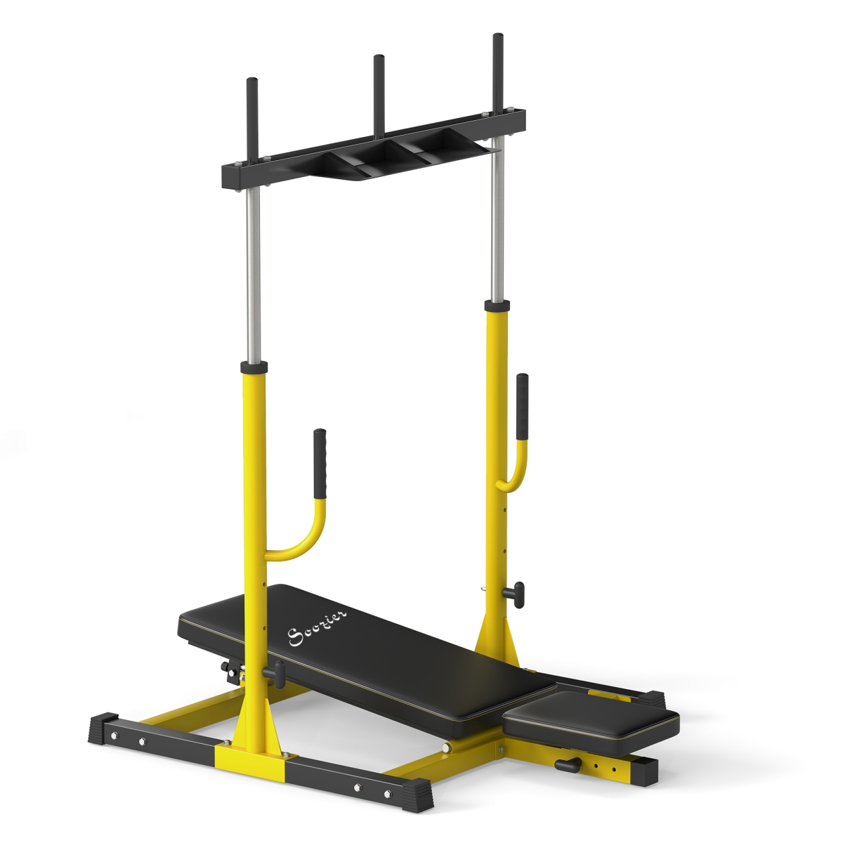 Picture of 212 Main A91-391V00YL Soozier Vertical Leg Press Machine with Adjustable Leg - Back & Head Positions - Olympic Plate&#44; Yellow