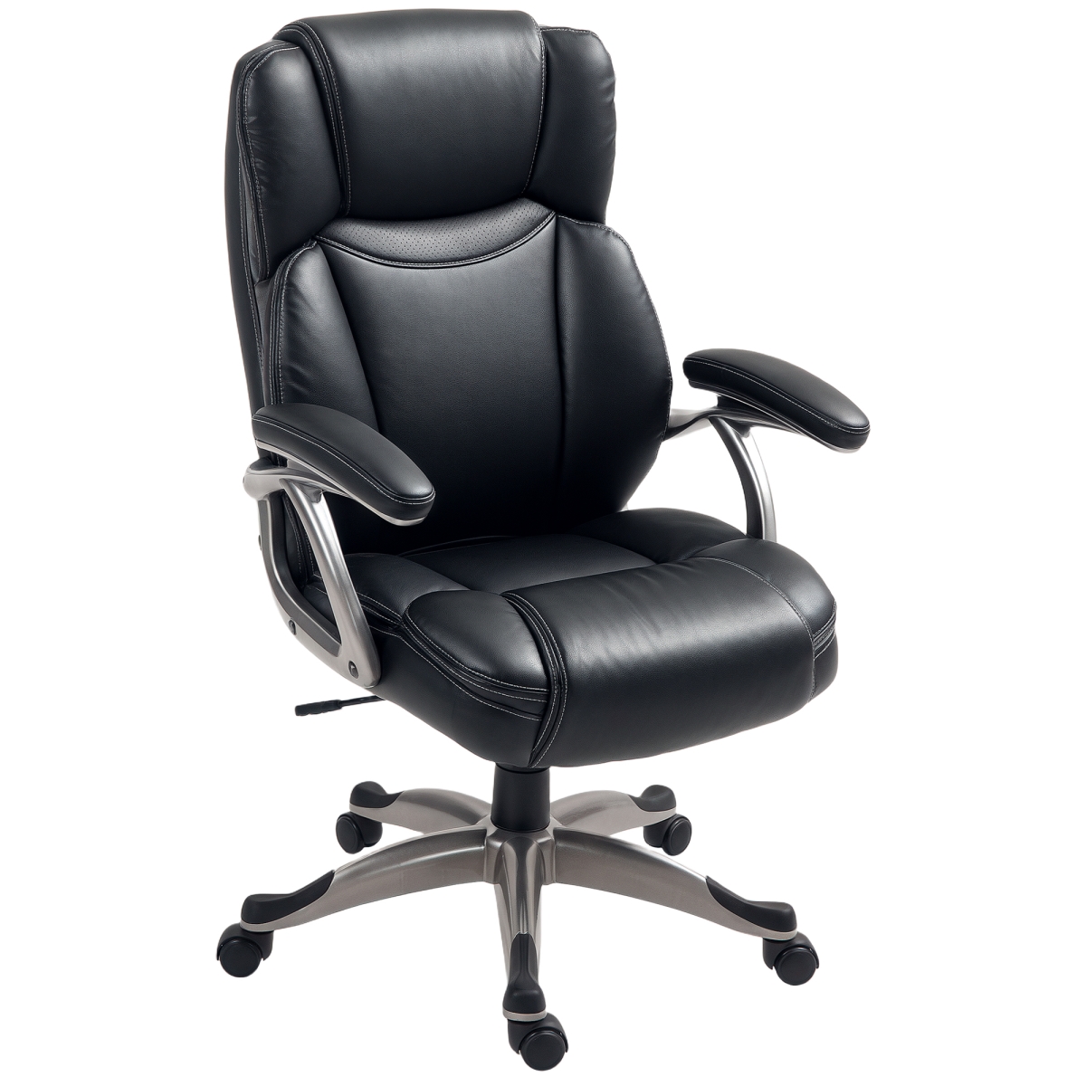 Picture of 212 Main 921-777V00BK 42.3-46.1 in. HOMCOM Big & Tall Desk Chair with Tilt Function - PU Leather Swivel Desk Chair with Adjustable Height&#44; Black