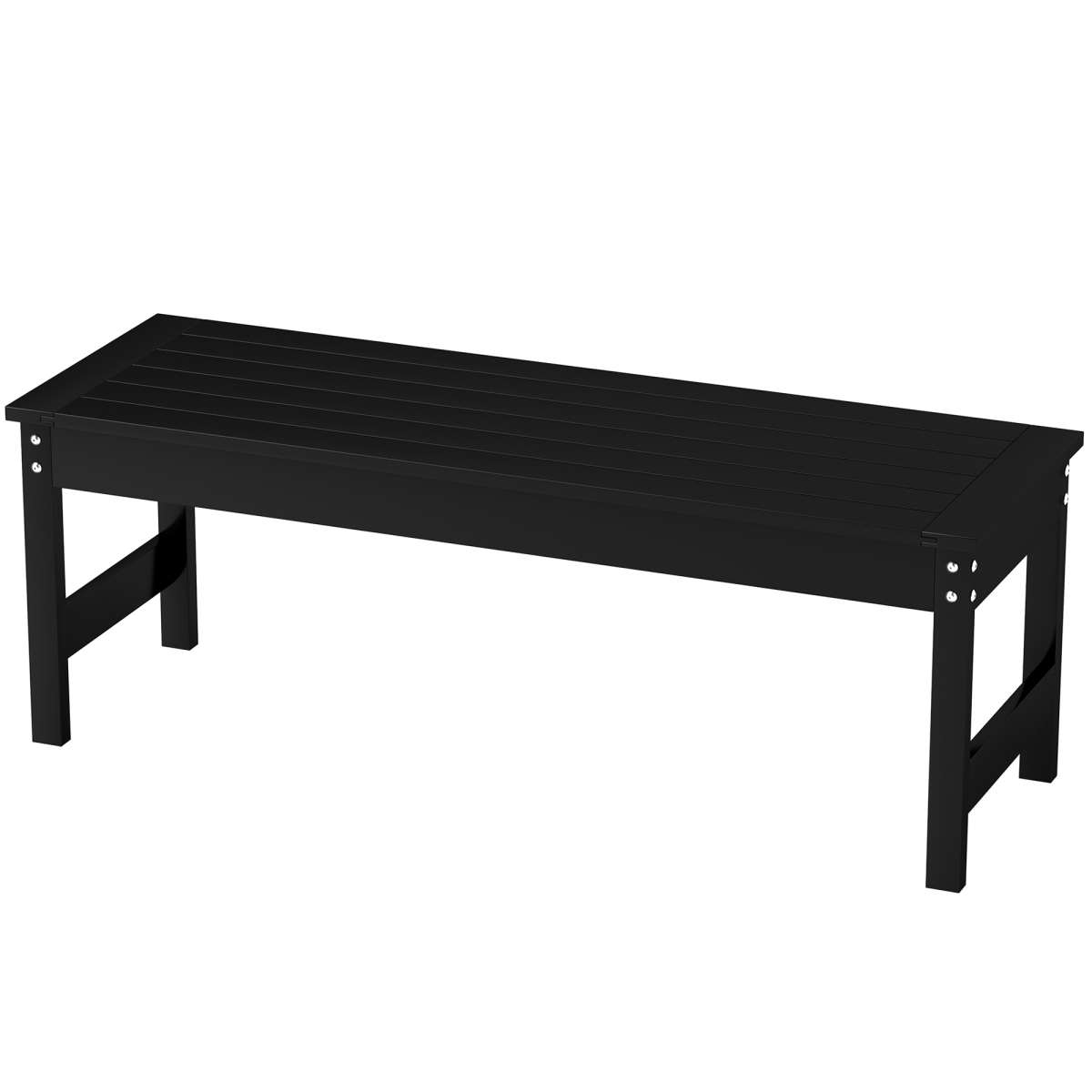 Picture of 212 Main 84G-616V00BK 47 in. Outsunny Outdoor Bench Seat - HDPE All-Weather Garden Bench - Backless Slatted Patio Bench for Yard - Porch - Park&#44; Black