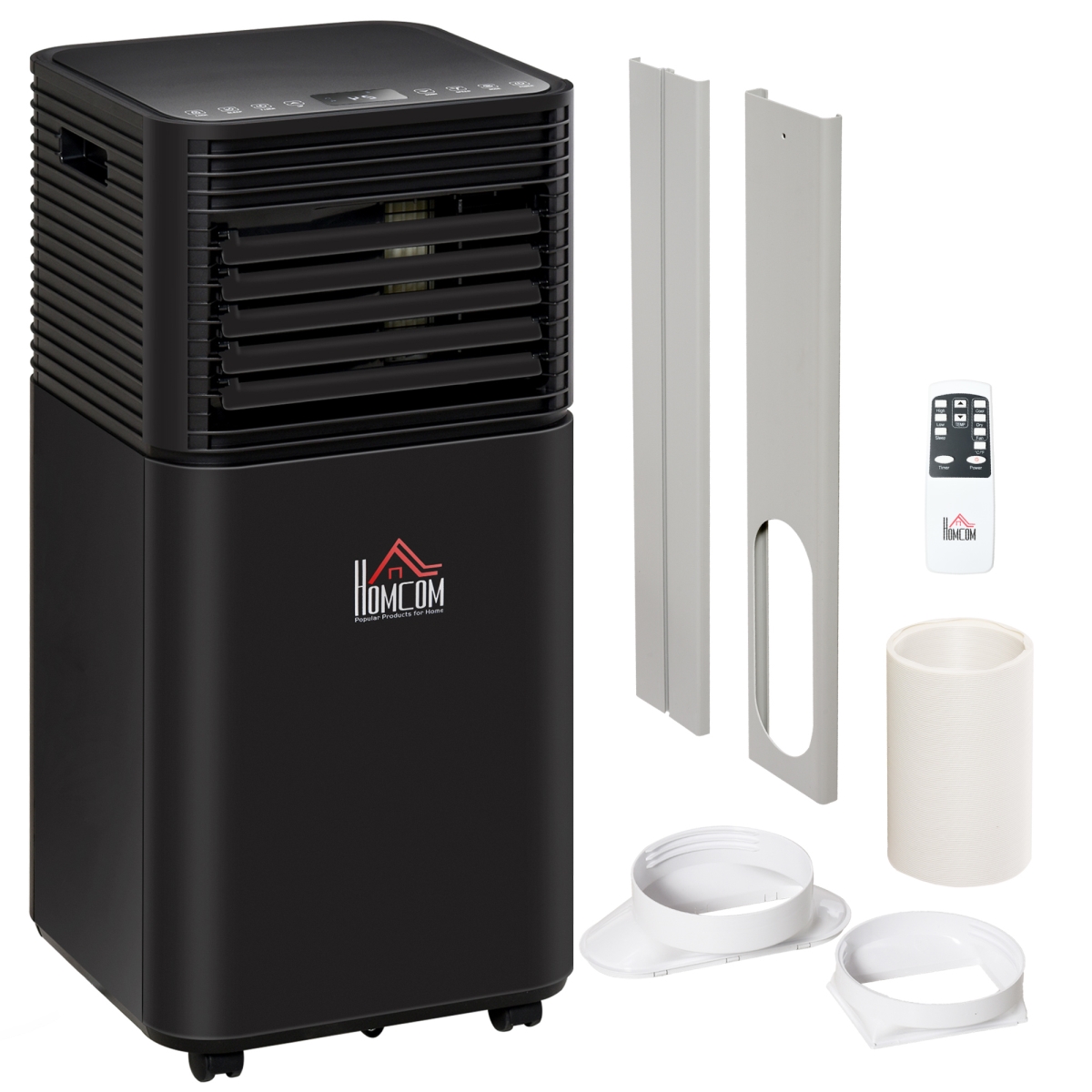 823-010V80 HOMCOM 8000 BTU Compact Portable Air Conditioner - Efficient Cooling - Dehumidifier Fan with Remote - 24H Timer, Black
