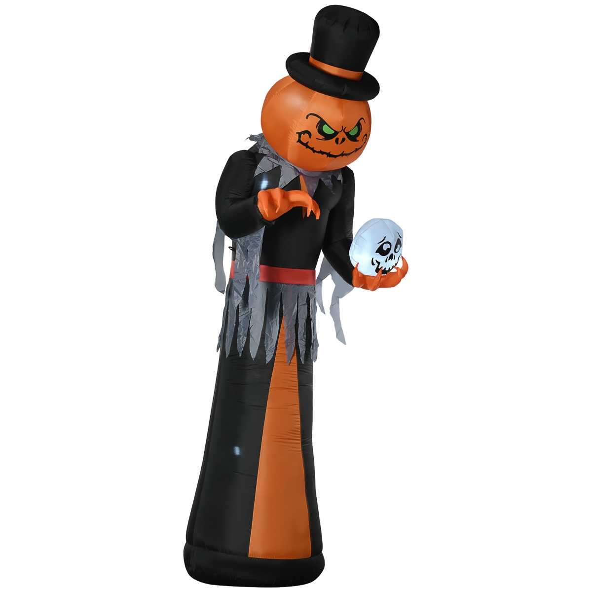 Picture of 212 Main 844-711V80OG 12 ft. HOMCOM Inflatable Halloween Decoration Pumpkin Reaper with Skeleton - Outdoor Decoration with LED Lights for Garden - Party&#44; Orange