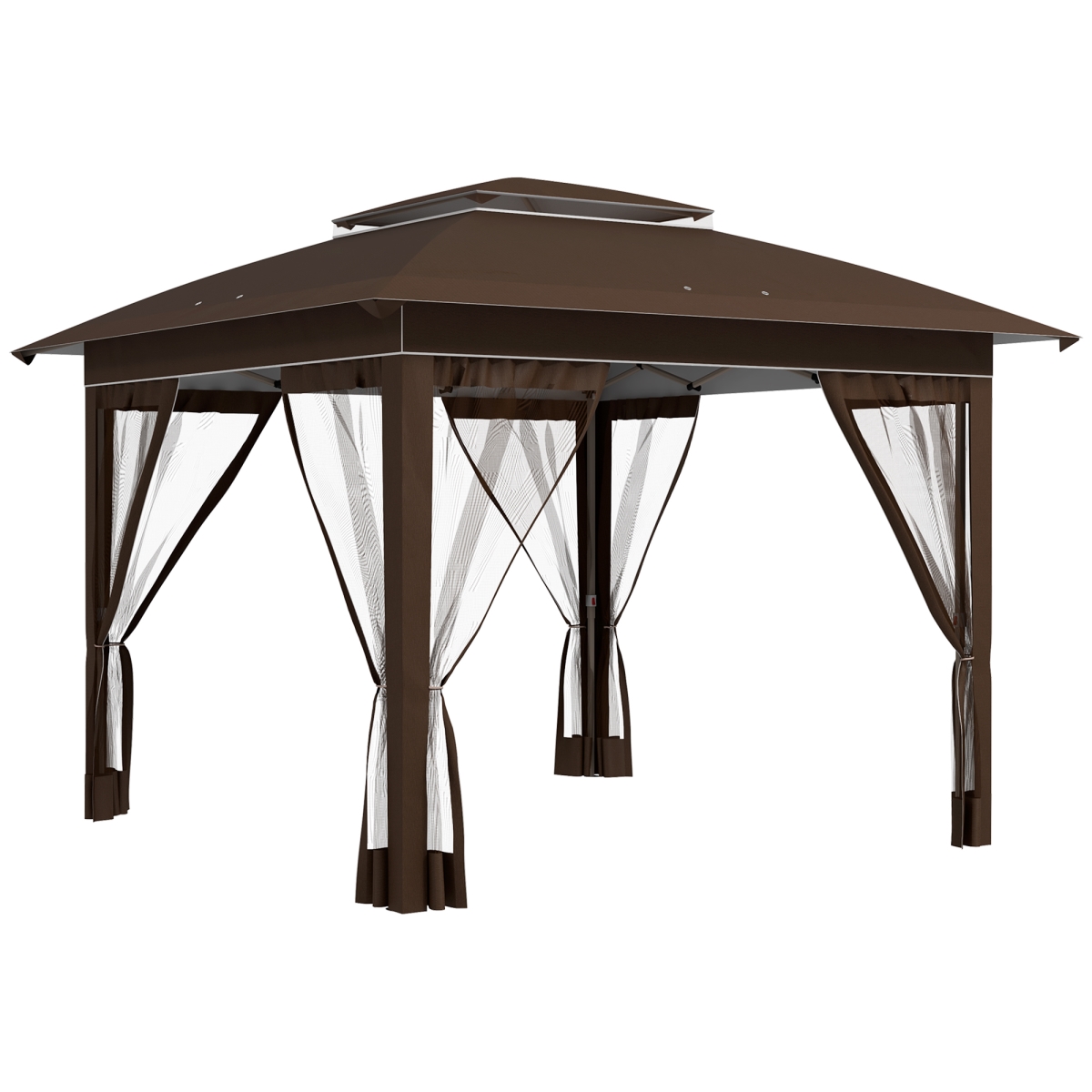 Picture of 212 Main 84C-224V00DR 12 x 12 in. Outsunny Pop Up Canopy Tent with Netting Carry Bag for Instant Sun Shelter Shade&#44; Dark Brown
