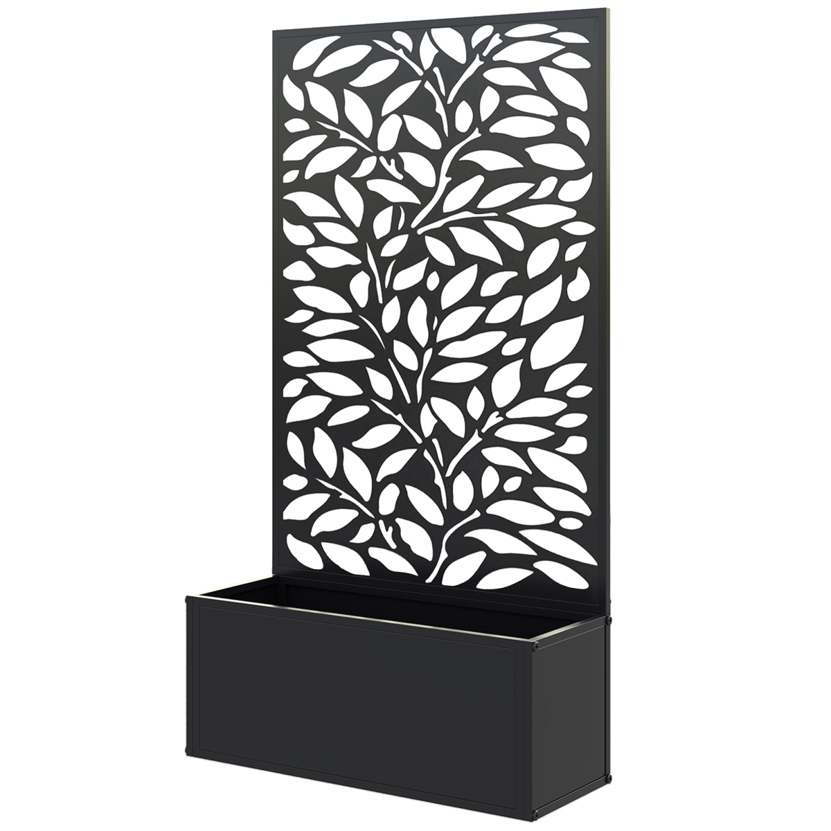Metal Garden Bed with Trellis - Black - Freestanding or Wall Mounted - 8 Gallon Capacity