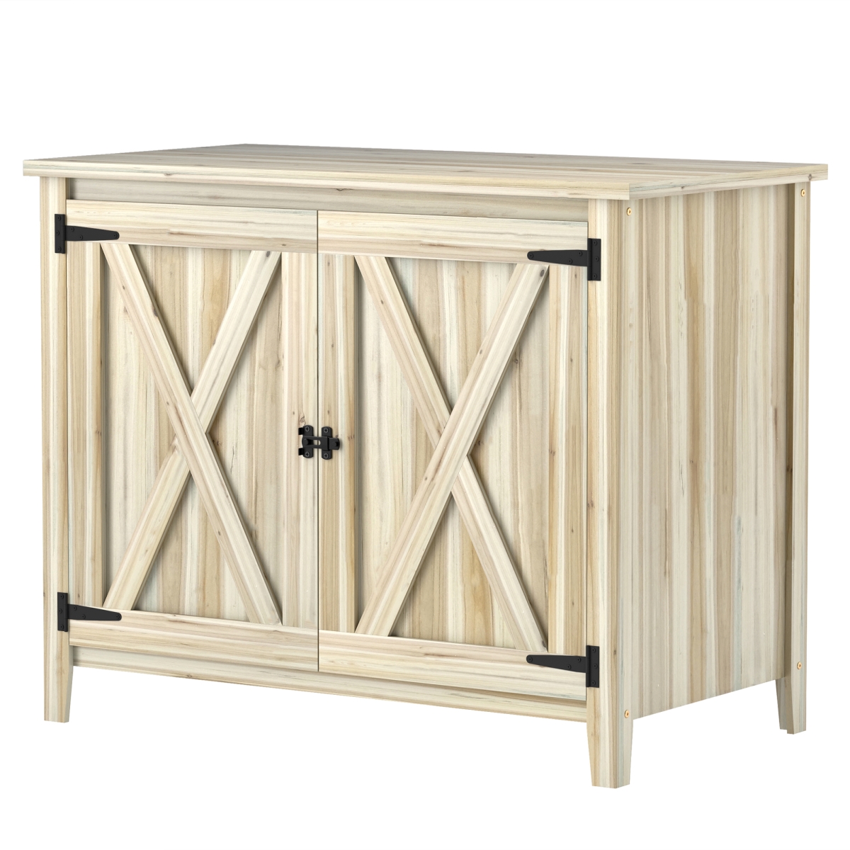 Picture of 212 Main 84H-178V00ND Outsunny Wooden Outdoor Storage Cabinet - Garden Shed Potting Shed with Shelf & Double Doors&#44; Natural Wood
