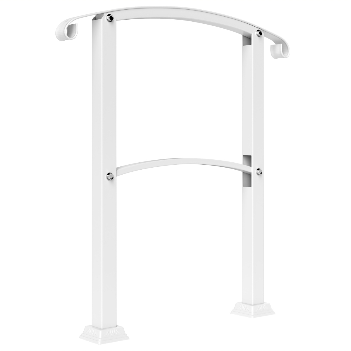 Picture of 212 Main B70-069V00WT Outsunny 1-3 Step Metal Handrails for Outdoor Steps - Porch Deck Stair Railing with Installation Kit for Concrete Steps&#44; White