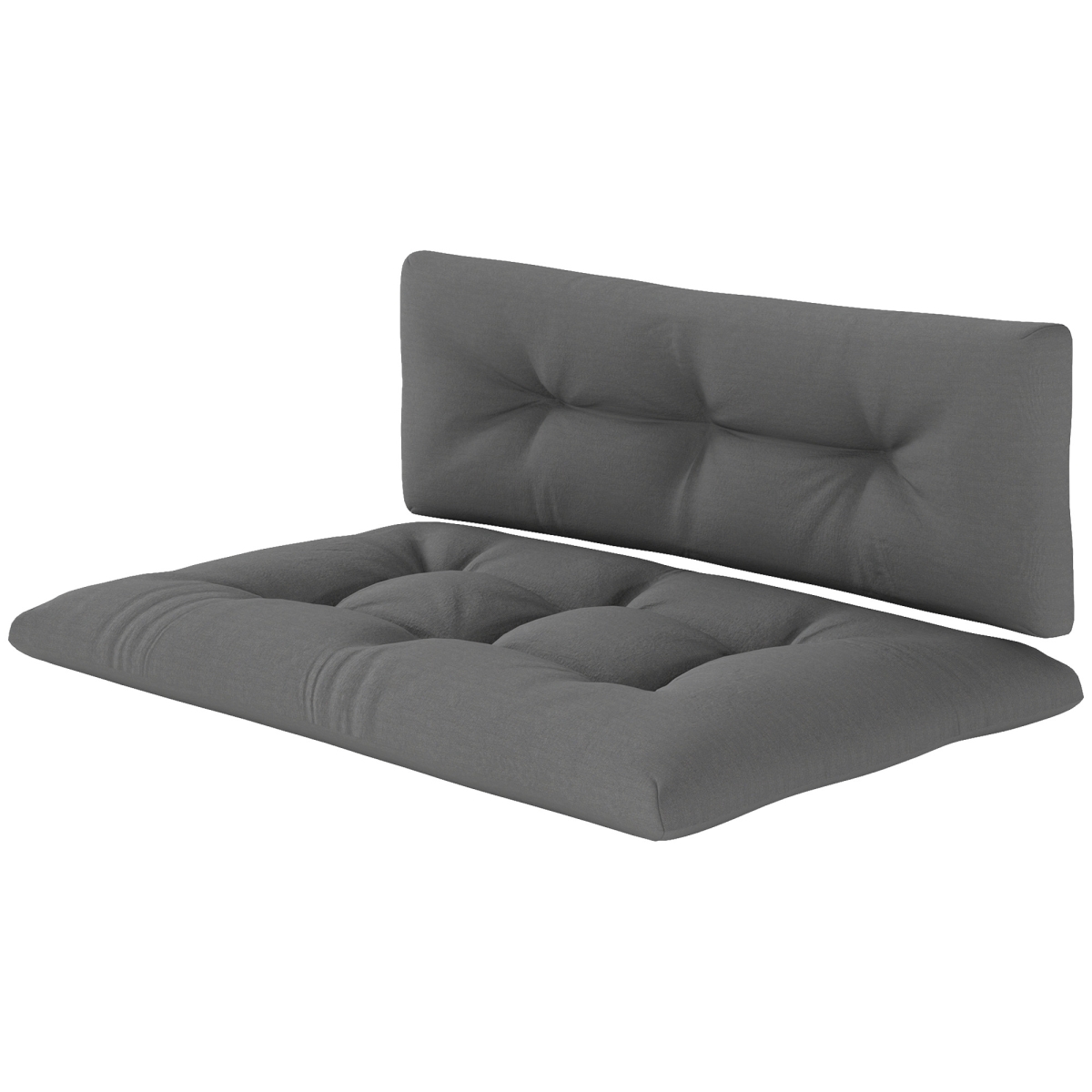 Picture of 212 Main 84G-611V01CG 3.9 in. Outsunny 2 Seater Pallet Outdoor Replacement Cushions - Tufted Design for Garden - Patio&#44; Dark Gray