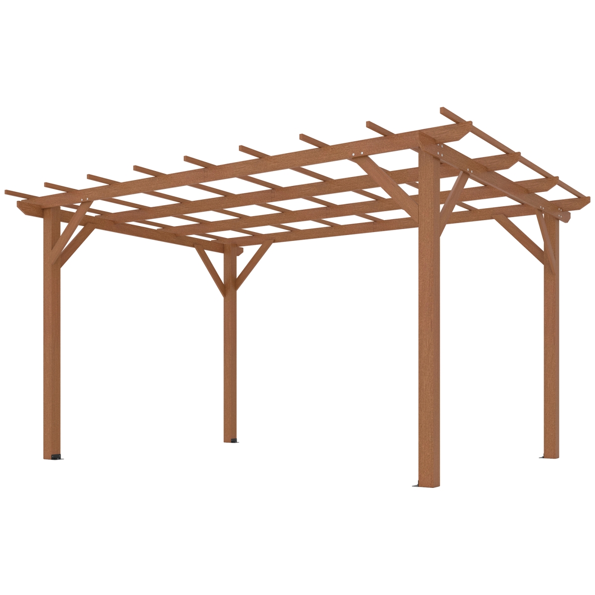 Wood Pergola - Dark Brown - 10 x 13 ft. - Durable Structure for Climbing Plants
