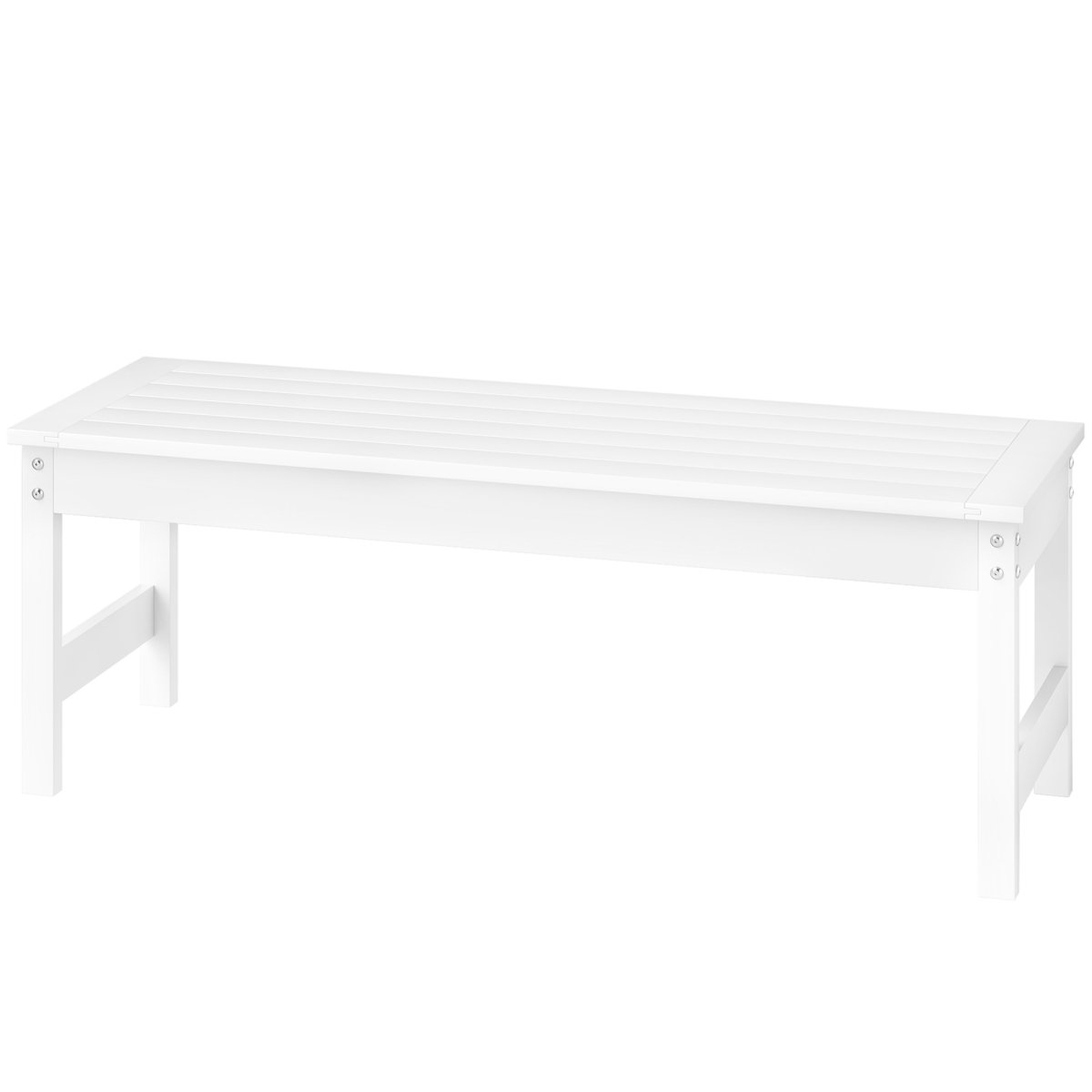 Picture of 212 Main 84G-616V00WT 47 in. Outsunny Outdoor Bench Seat - HDPE All-Weather Garden Bench - Backless Slatted Patio Bench for Yard - Porch - Park&#44; White