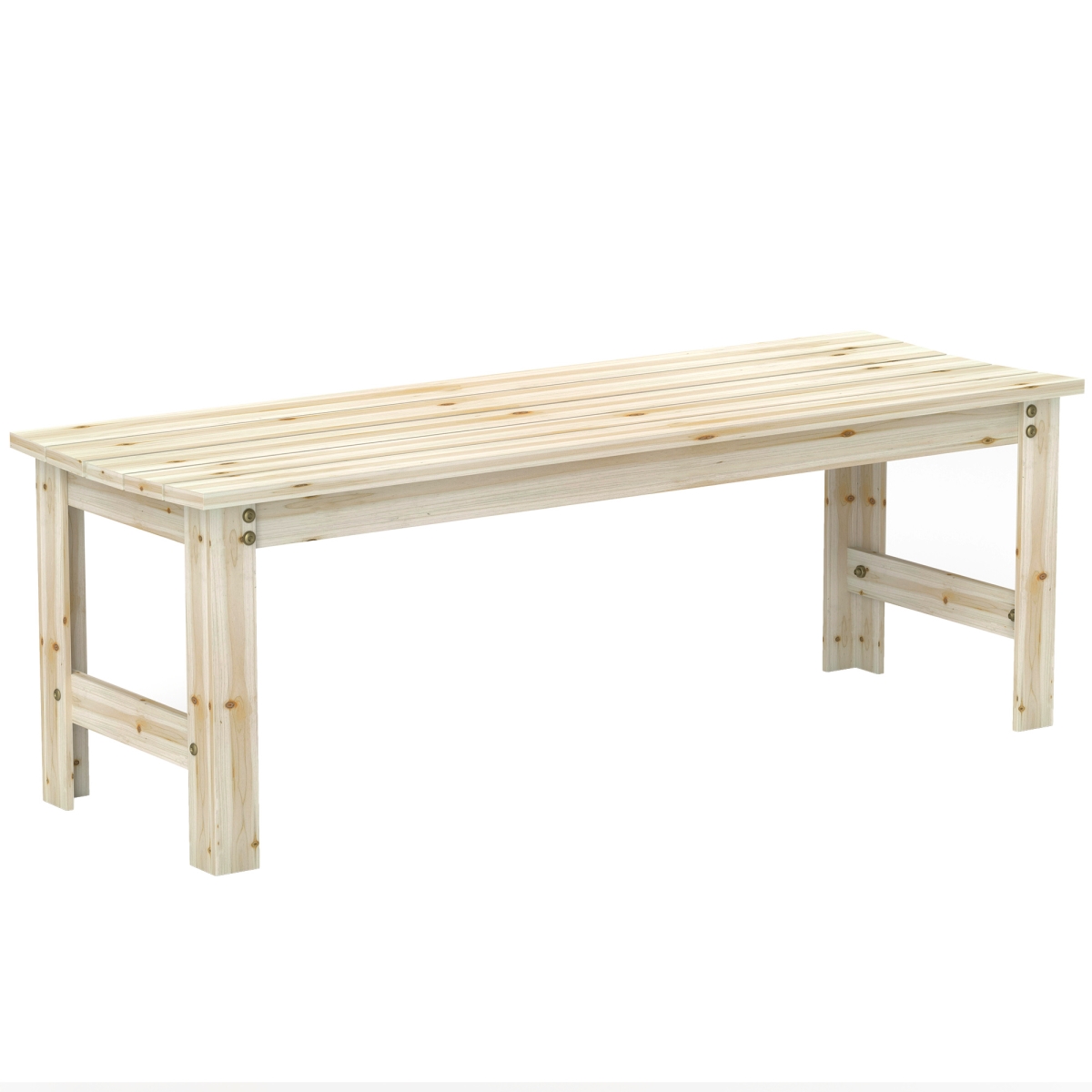 Picture of 212 Main 84G-641V00ND Outsunny 2-Seat Wood Garden Bench - Patio Bench Outdoor Bench with Slatted Seat - Backless Front Porch Bench for Park - Garden - Poolside - Deck&#44; Nature Wood