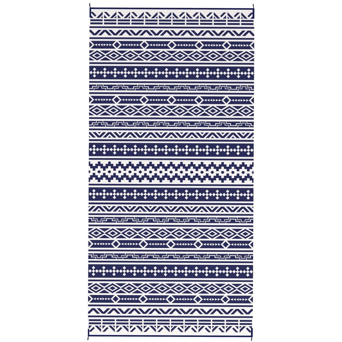 Picture of 212 Main 84J-061V02BU 9 x 18 ft. Outsunny Reversible Outdoor Rug - Waterproof Plastic Straw with Carry Bag&#44; Blue & White Geometric Wall