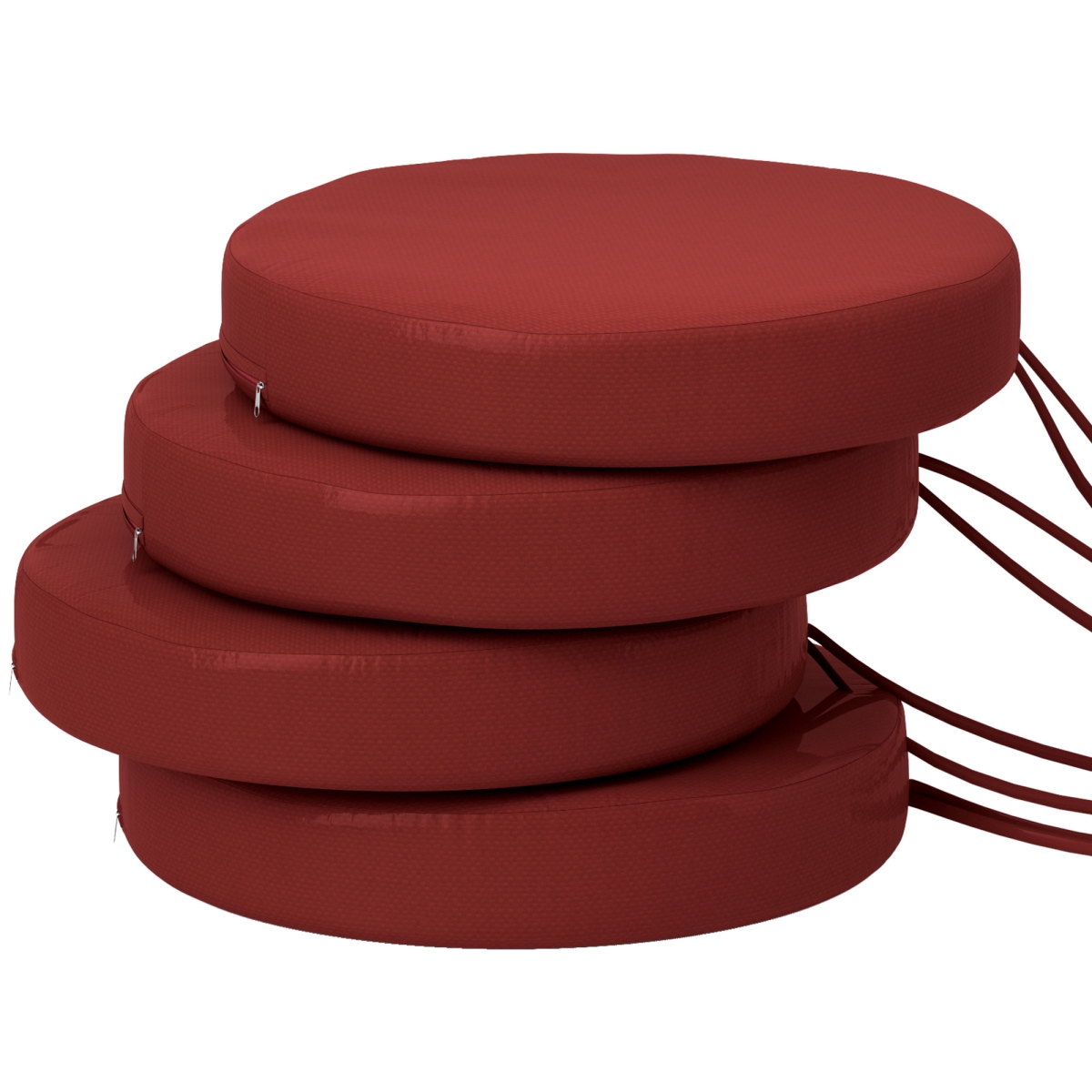 Picture of 212 Main 84G-609V00WR 15 x 15 x 3 in. Outsunny Patio Chair Cushions Round Seat Cushions for Dining Bistro Chairs Machine Washable&#44; Wine Red - Set of 4