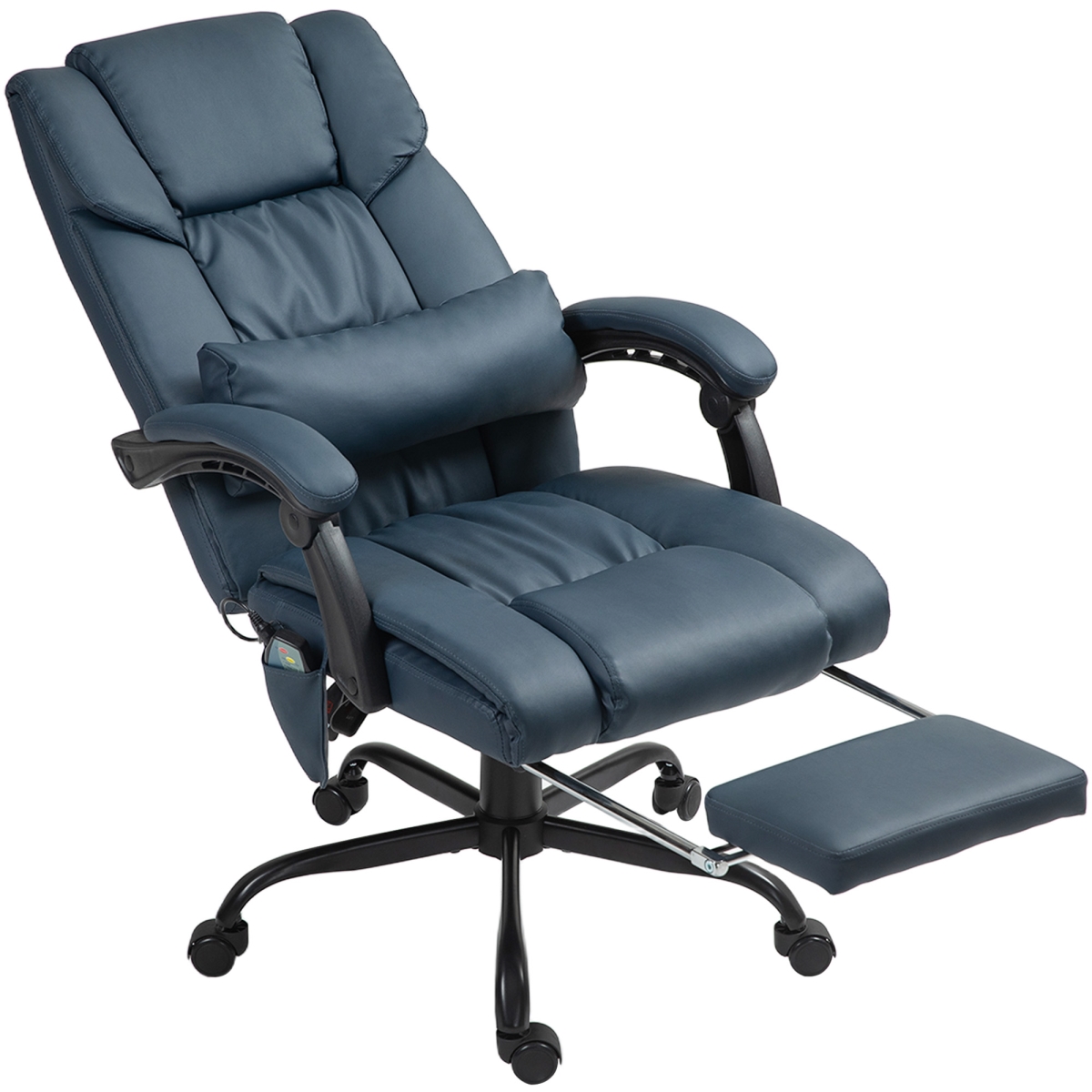 Picture of 212 Main 921-275V80BU Vinsetto Massage Office Chair with 6 Vibrating Points - High Back Reclining Office Chair with Footrest & Remote&#44; Blue