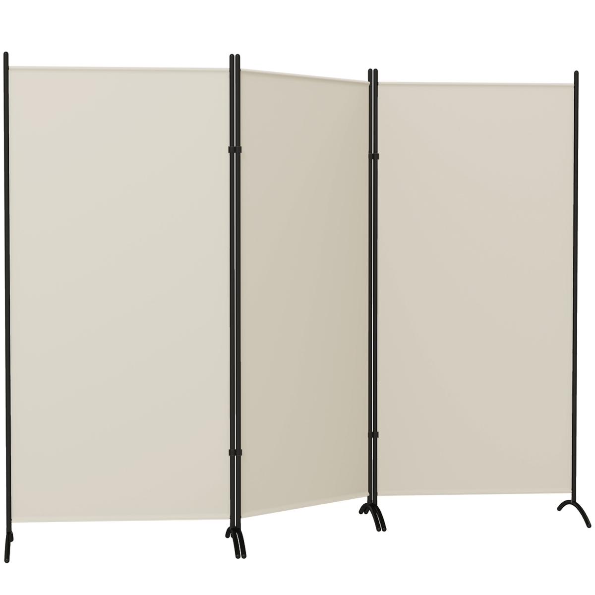 830-306V01LG 6 ft. HOMCOM 3 Panel Room Divider - Indoor Privacy Screen for Home, Light Gray