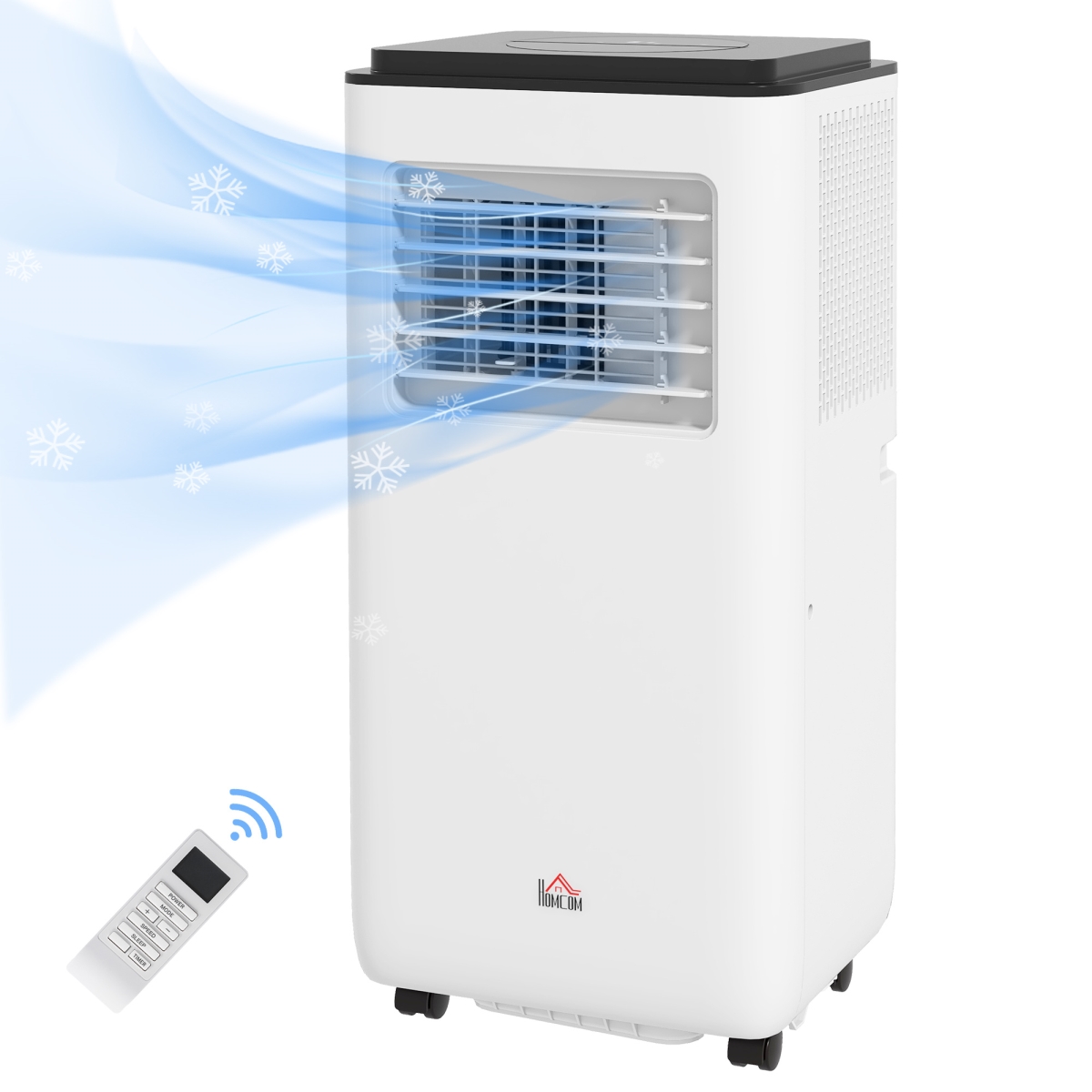 823-058V83WT HOMCOM 10000 BTU Portable Air Conditioner for 440 sq. ft. - Efficient Cooling - Dehumidifier - Fan - 24H Timer, White