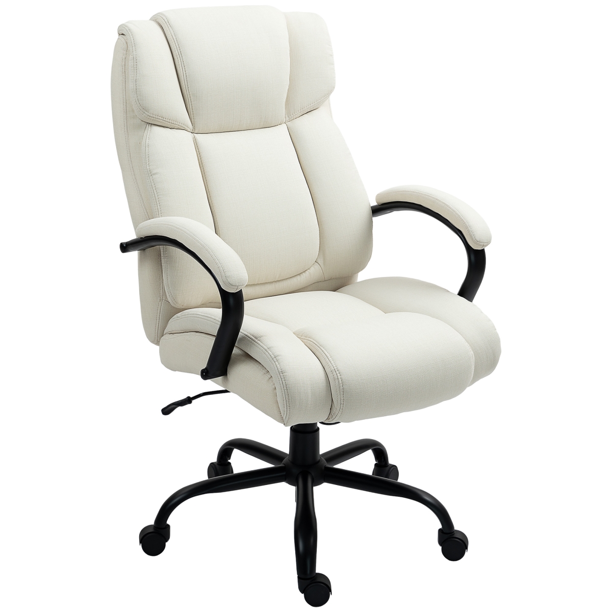 Picture of 212 Main 921-471V00CW Vinsetto High Back Heavy Duty Office Desk Chair with Swivel Wheels&#44; Cream White - 485 lbs