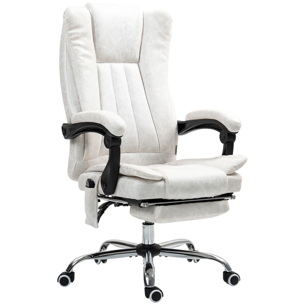 Picture of 212 Main 921-246V81WT Vinsetto Massage Office Chair with 6 Points & Heat - Reclining Computer Chair with Adjustable Height & Footrest&#44; White