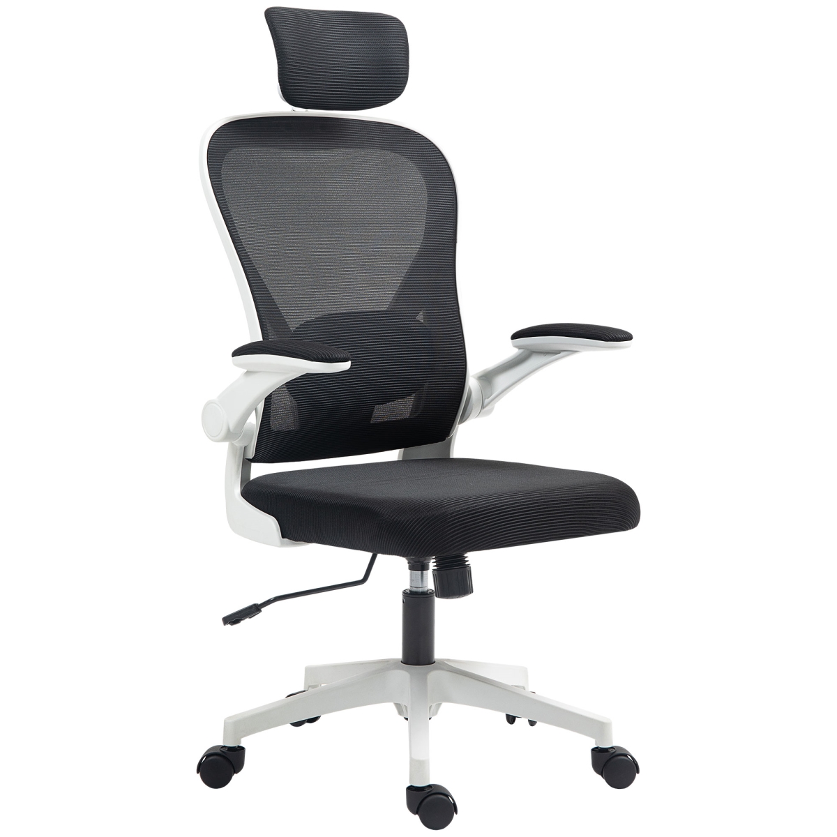 Picture of 212 Main 921-796V00BK HOMCOM Mesh Office Chair - Ergonomic Desk Chair with Flip-Up Armrest - Adjustable Lumbar Support&#44; Black