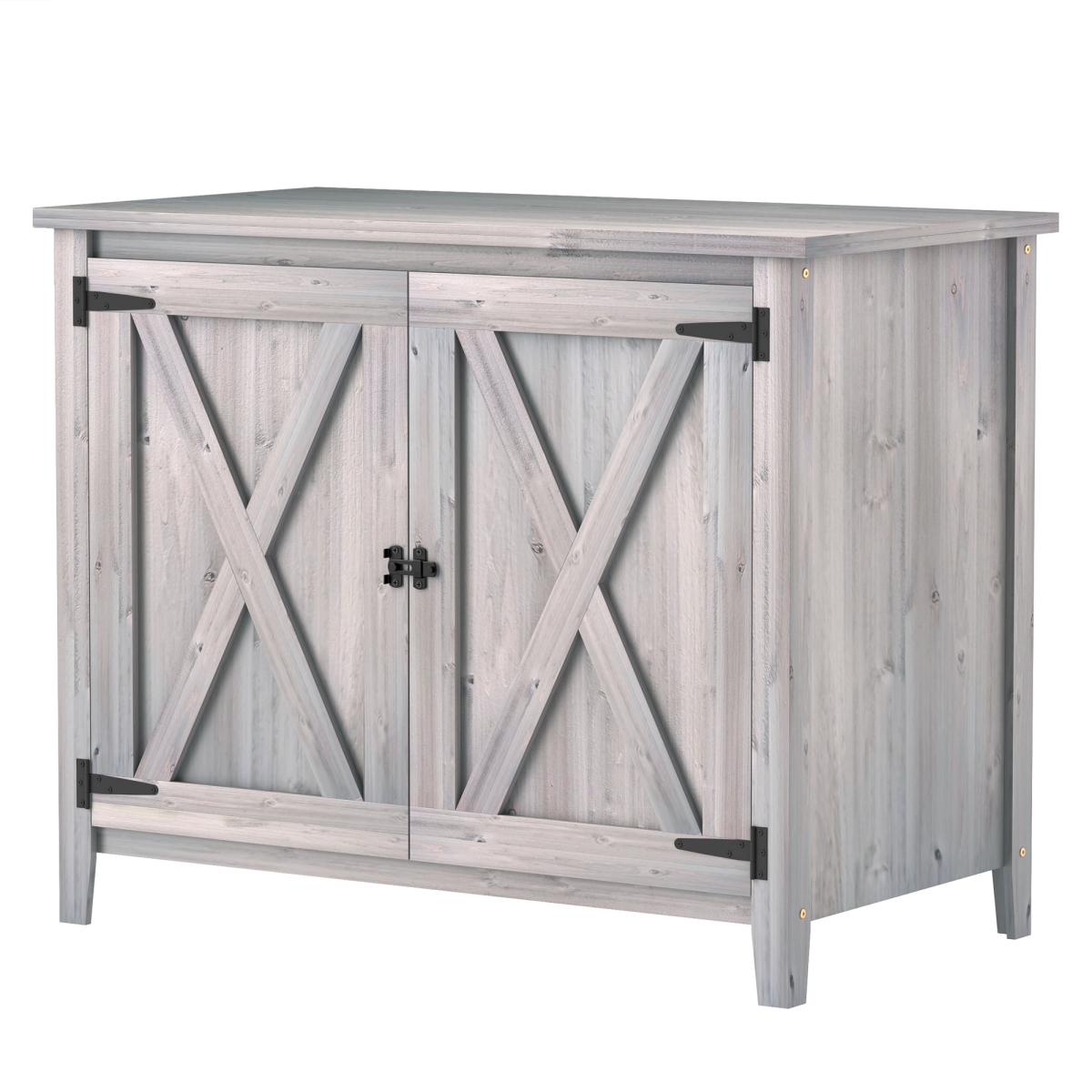 Picture of 212 Main 84H-178V00LG Outsunny Wooden Outdoor Storage Cabinet - Garden Shed Potting Shed with Shelf & Double Doors&#44; Light Gray