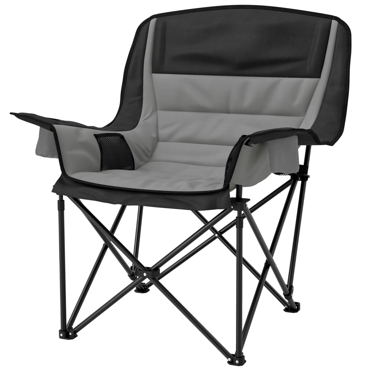 Picture of 212 Main A20-508V00GY Outsunny Padded Camping Chair for Adults with Side Pockets - Cup Holders - Carry Bag&#44; Gray